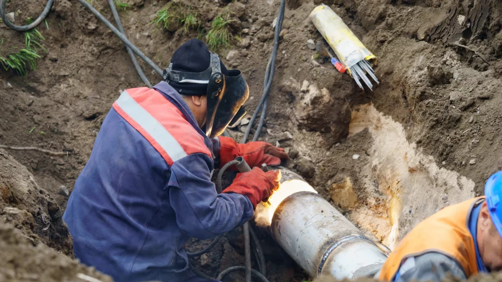 Underground drainage pipe installation